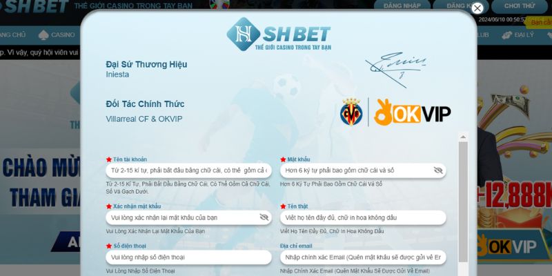 Thao tác đăng ký tài khoản cá cược tại SHBET